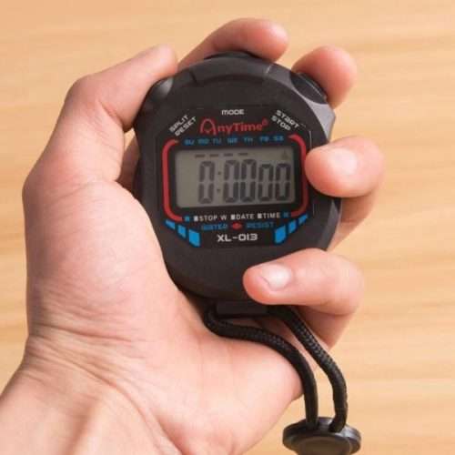Timer Classic Digital Professional Handheld LCD Chronograph Sports Stopwatch With String