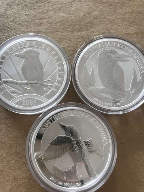 1oz .999 Silver Kookaburras
