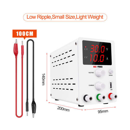 30V 10A Digital Adjustable Switching Power Supply with USB Charging Port