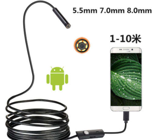 USB Endoscope Camera with Soft Cable for Android and PC