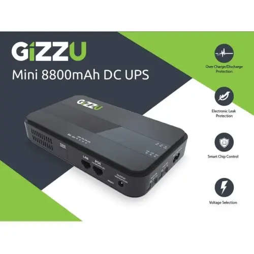 Gizzu 8800mAh Mini UPS Dual DC