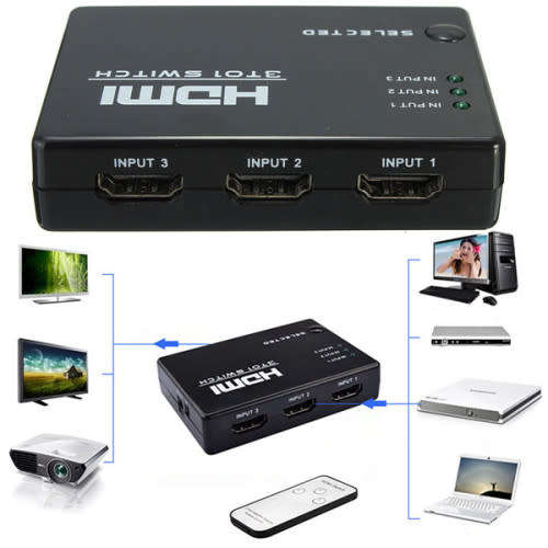 HDMI to HDMI Switch - 1-3 HDMI Switch - 1080p 1-3 HDMI Switch - HDMI to HDMI 1-3 Switch