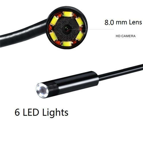 Waterproof 6LED 8.0mm Lens Android/PC Endoscope Inspection 10 meter