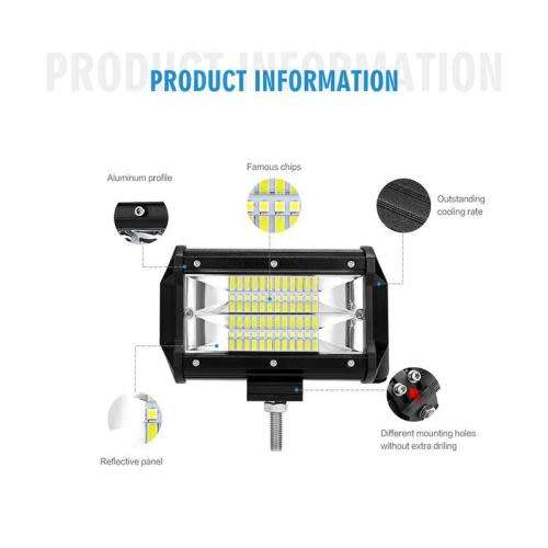 24 LED 72w  Tri-Row LED BAr Light