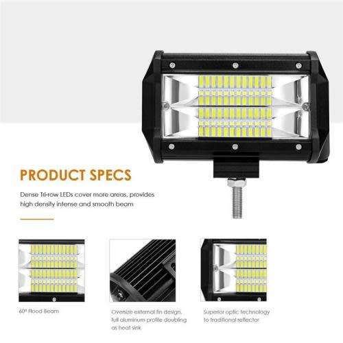 24 LED 72w  Tri-Row LED BAr Light