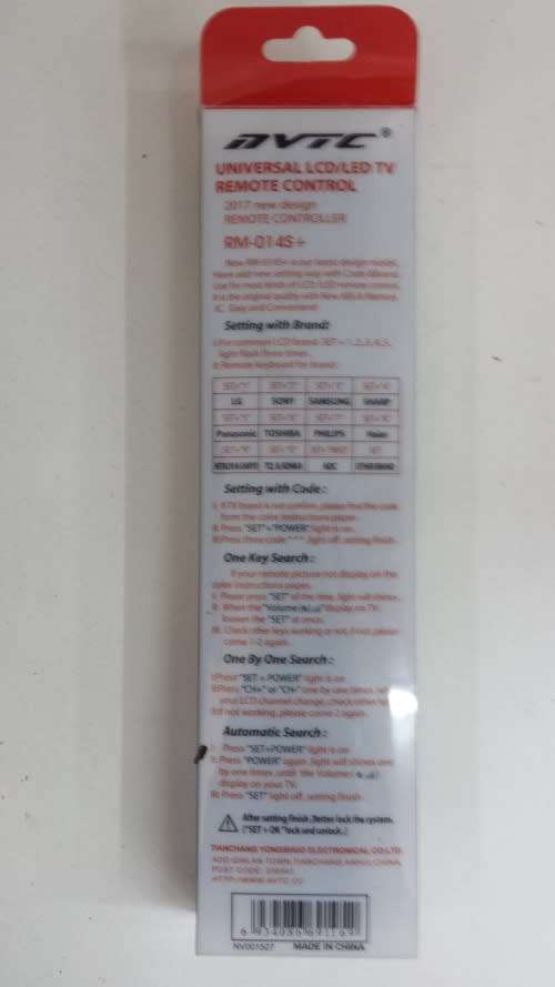 LCD/LED Universal TV Remote Control RM-014S+