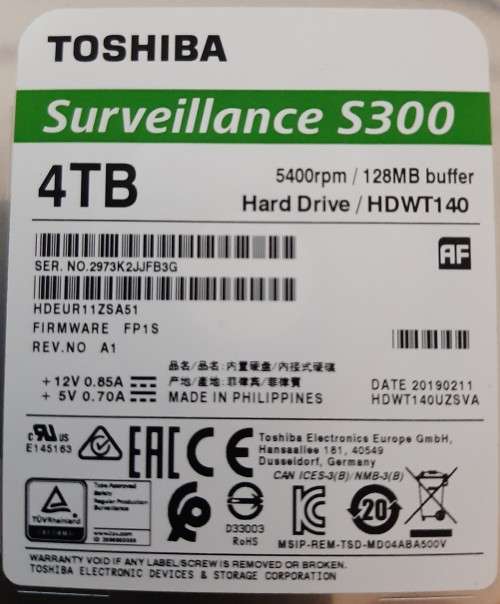 4TB Surveillance S300 Hard Drive