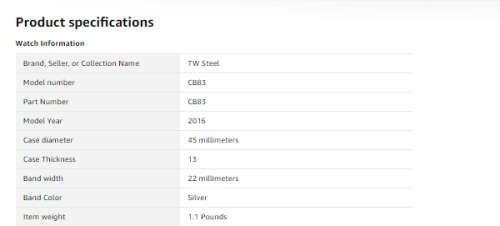 TW STEEL CANTEEN MENS WATCH