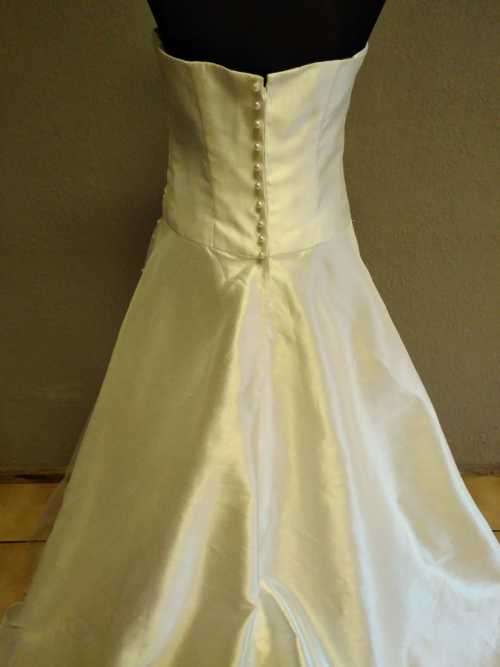 Wedding Dress Off-white satin & mesh detail
