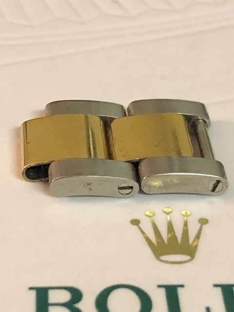 ROLEX GENUINE ORIGINAL TWO TONE 18 ct SOLID GOLD AND STEEL BRACELET  LINKS