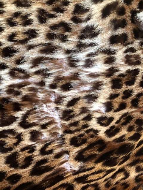 VINTAGE  GENUINE LEOPARD  SKIN LONG  COAT