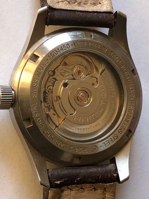 HAMILTON KHAKI AUTOMATIC ETA 2824-2 MOVEMENT 38mm DIAMETER