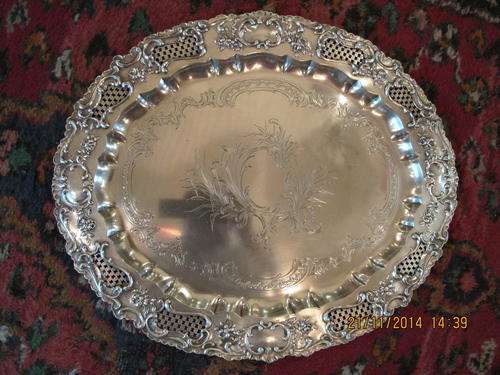 SPECTACULAR  GERMAN SILVER  TRAY CIRCA 1870