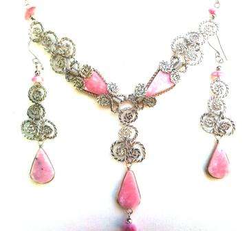 **STOCK CLEARANCE LAST ONE EVER** PERUVIAN PINK OPAL 2 PIECE JEWELRY SET