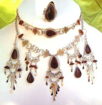**STOCK CLEARANCE LAST ONE EVER** PERUVIAN MAHOGANY OBSIDIAN 4 PIECE JEWELRY SET