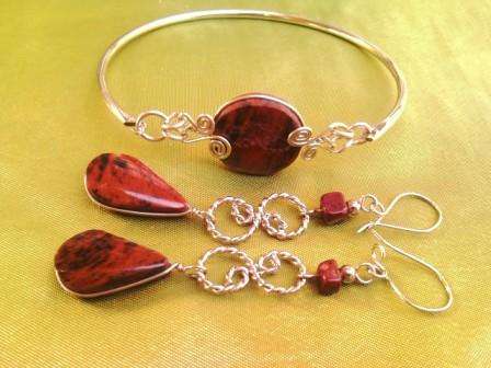 **STOCK CLEARANCE LAST OF THE LOT EVER** PERUVIAN MAHOGANY OBSIDIAN 2 PIECE JEWELERY SET