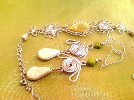 **STOCK CLEARANCE LAST OF THE LOT EVER** PERUVIAN GREEN SERPENTINE 2 PIECE JEWELERY SET