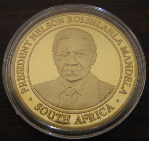 Gold Plated Proof Mandela Coin in Capsule