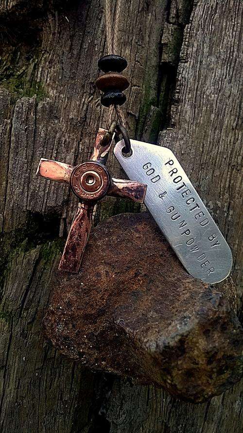 Protected By God & Gunpowder Handmade Bullet Necklace