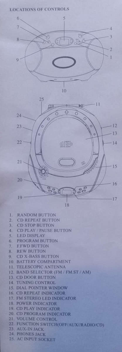 Portable Cd/Radio Player (Compactdisc)