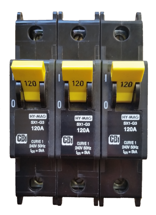 Cbi 120A-240V-5kA Single Pole Circuit breaker (HY-MAG SX1-G3)