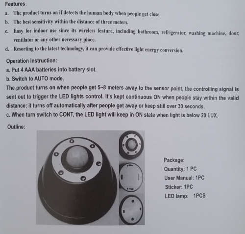 Auto PIR LED Nightlamp