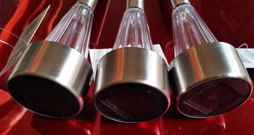 10 Piece Stainless Steel Slim Garden Solar Lamps