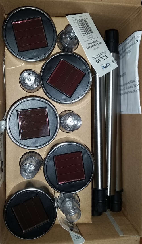 10 Piece Stainless Steel Slim Garden Solar Lamps