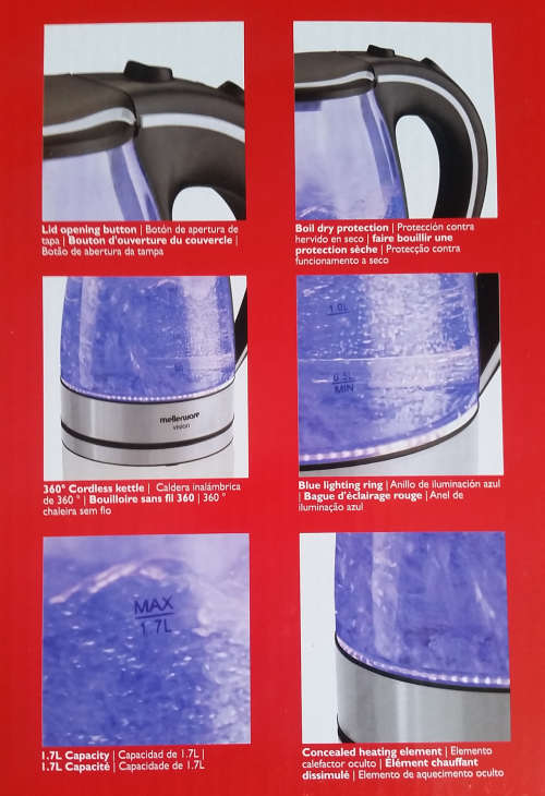 MELLERWARE BUE VISION GLASS KETTLE