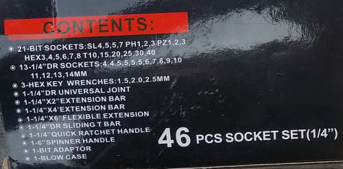 CR-V 46 Piece 1/4" Multi Use Socket Set