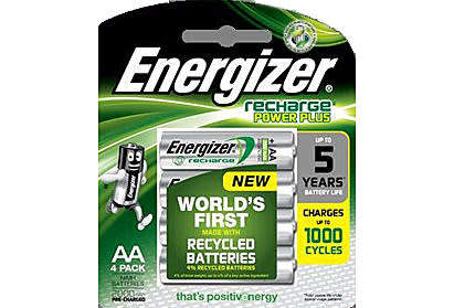 Energizer Recharge Power Plus 4 Pack AA Batteries