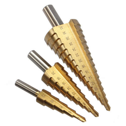 3 Piece HSS Step Drill Bit Set
