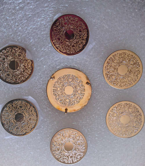 7 Piece Silver Plated Coaster Set