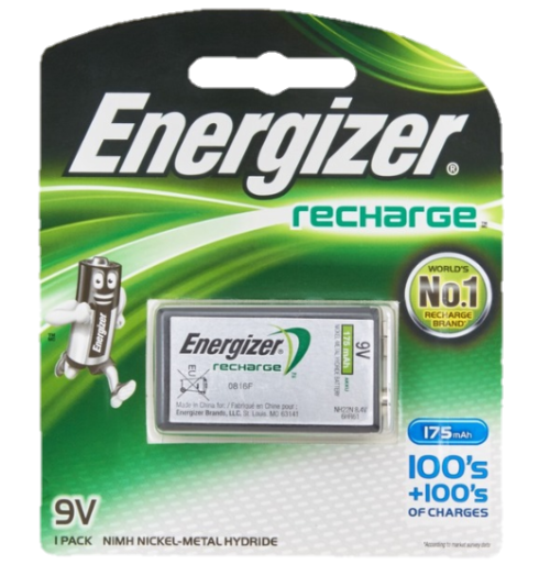 9V Energizer Rechargeable Battery