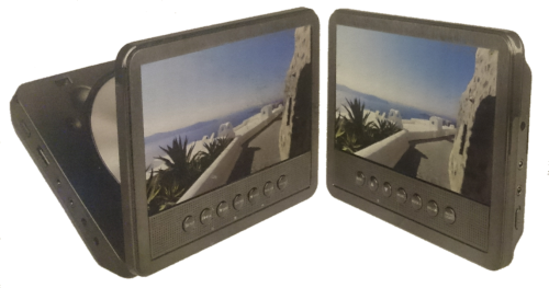 Eletra 7" Dual Screen Portable Dvd Player (With Remote & Built-in Rechargeable Battery)