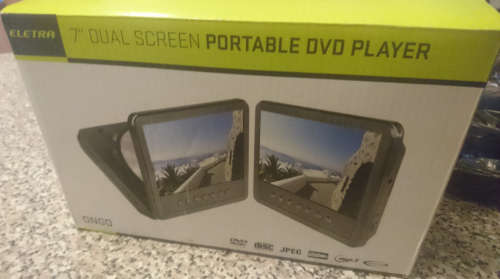 Eletra 7" Dual Screen Portable Dvd Player (With Remote & Built-in Rechargeable Battery)