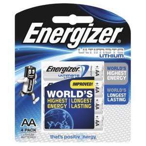 Energizer Ultimate Lithium AA Batteries (4pk)