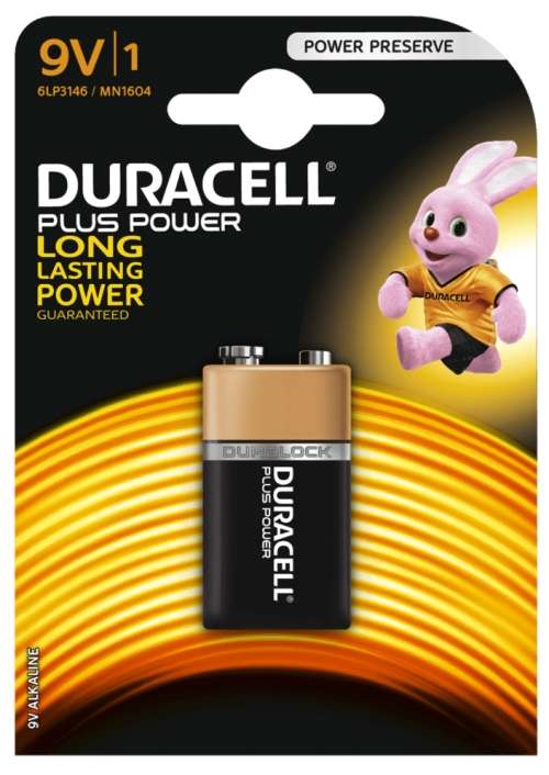 9V DURACELL PowerPlus Battery (6LP316/MN1604)