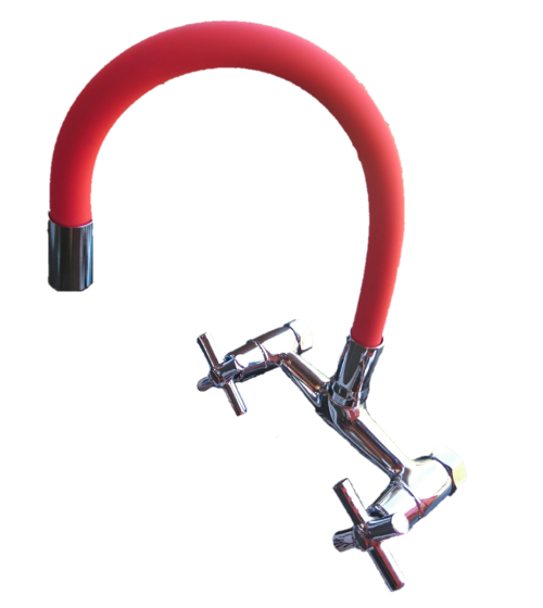 Wall Mounted Modern Crosshead All Direction Flex Kitchen Mixer (Kesslar) Red or Black