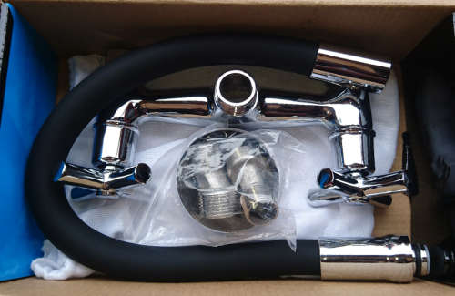 Wall Mounted Modern Crosshead All Direction Flex Kitchen Mixer (Kesslar) Red or Black