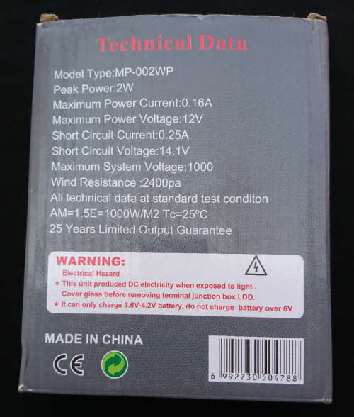 Portable Solar Panel  (Mp-002WP)