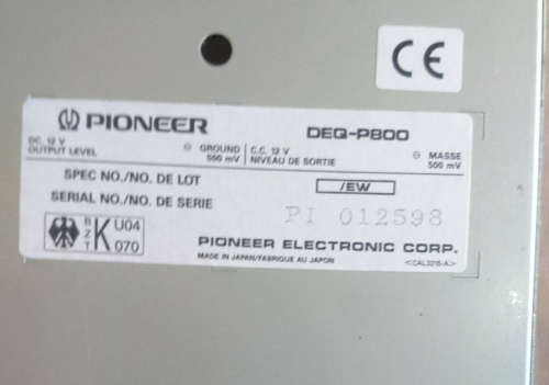Pioneer Hide-Away/Crossover Unit (DEQ-P800)