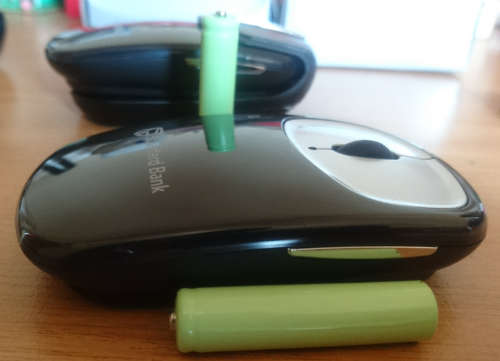 Last 1 - Branded Std Bank Slim-line Wireless Mouse with USB/Receiver Charge Dock