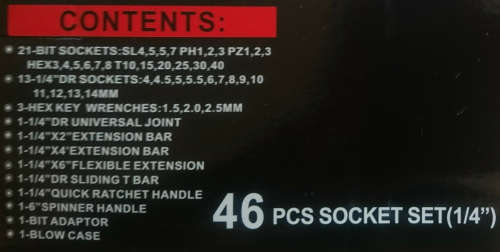 Bebona CR-V 46 Piece 1/4" Multi Use Socket Set