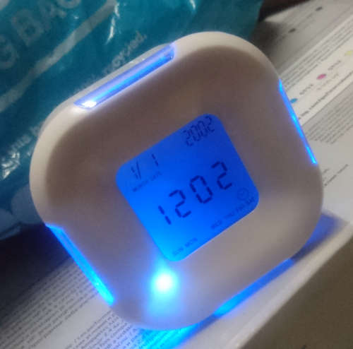 4 Sided Led Gravitational Digital Clock with Temp. Monitor