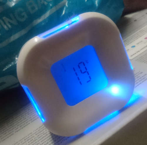 4 Sided Led Gravitational Digital Clock with Temp. Monitor