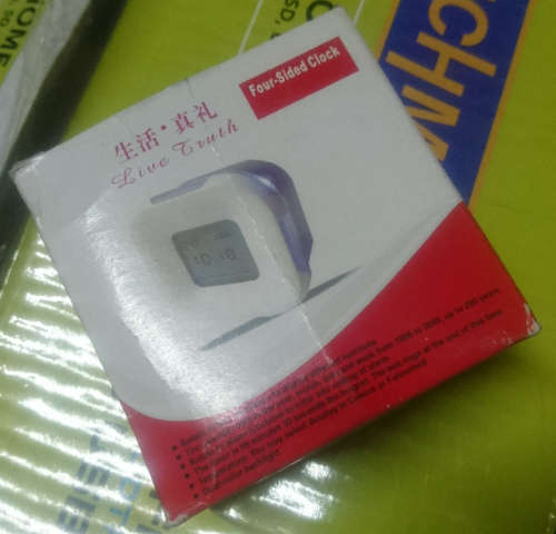 4 Sided Led Gravitational Digital Clock with Temp. Monitor