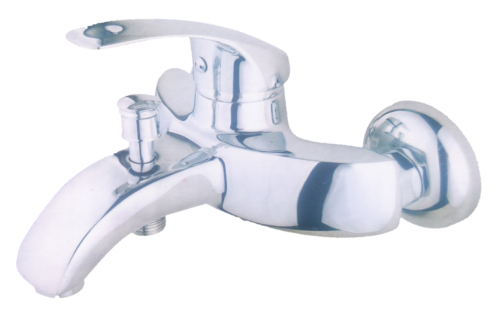 Chrome Shower Faucet Bathroom Hot & Cold Dual Outlet Spout Water Mixer