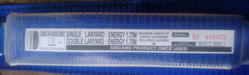 Double Energy Absorbing Fall Arrest Lanyard (2.25m) Please Read