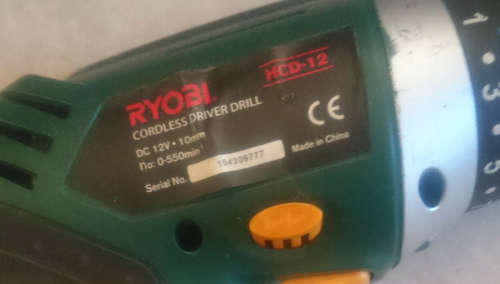 Ryobi 12V Cordless Drill for Restore or Spares (HCD-12) Please Read